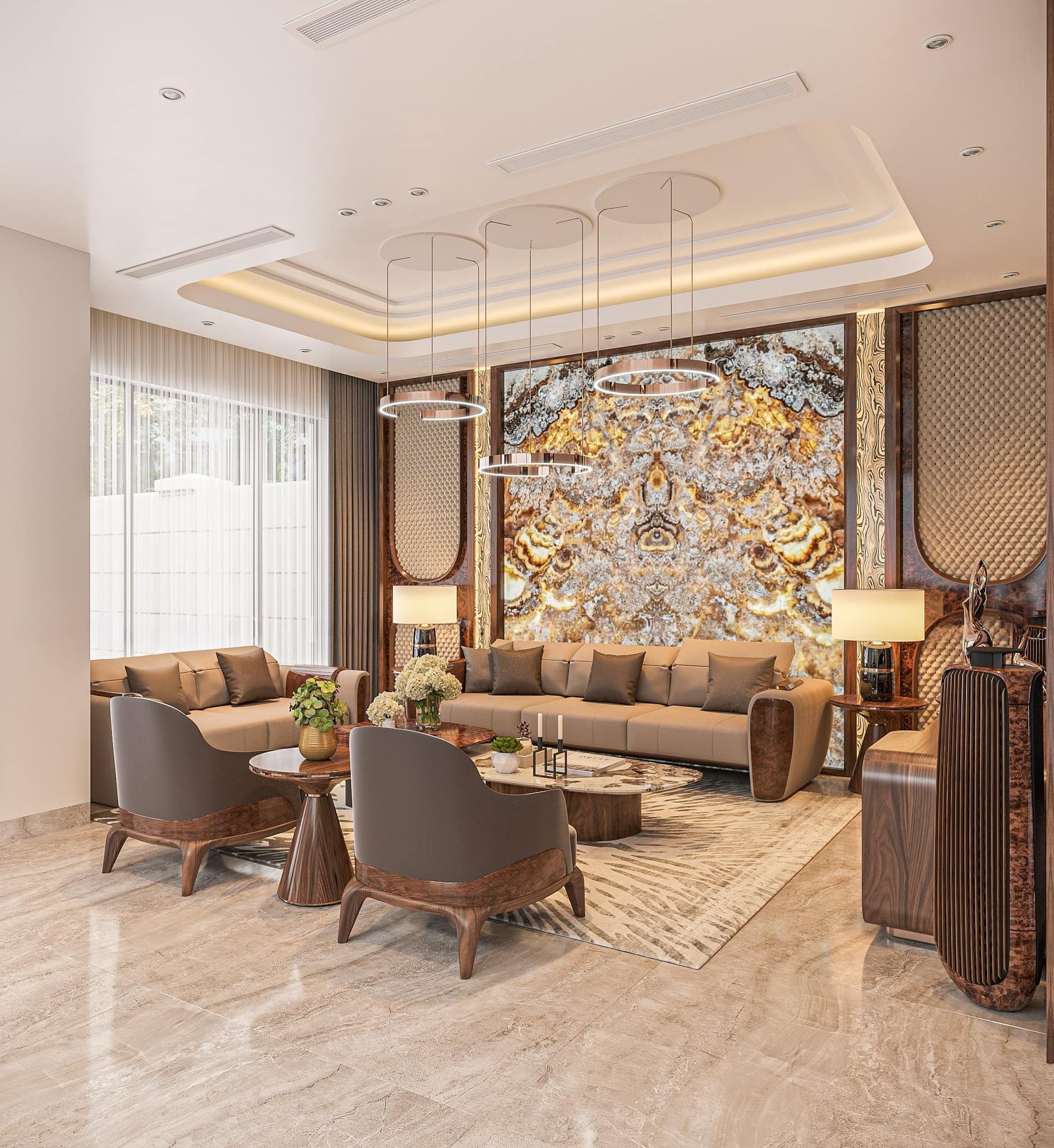 Bàn ghế phòng khách hiện đại sang trọng