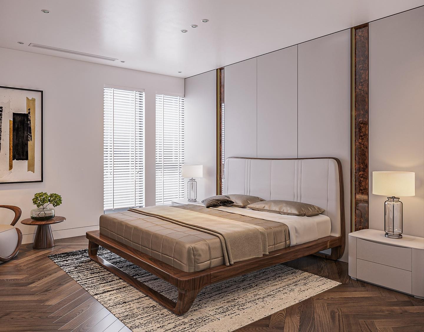 Giường gỗ hiện đại gỗ tự nhiên