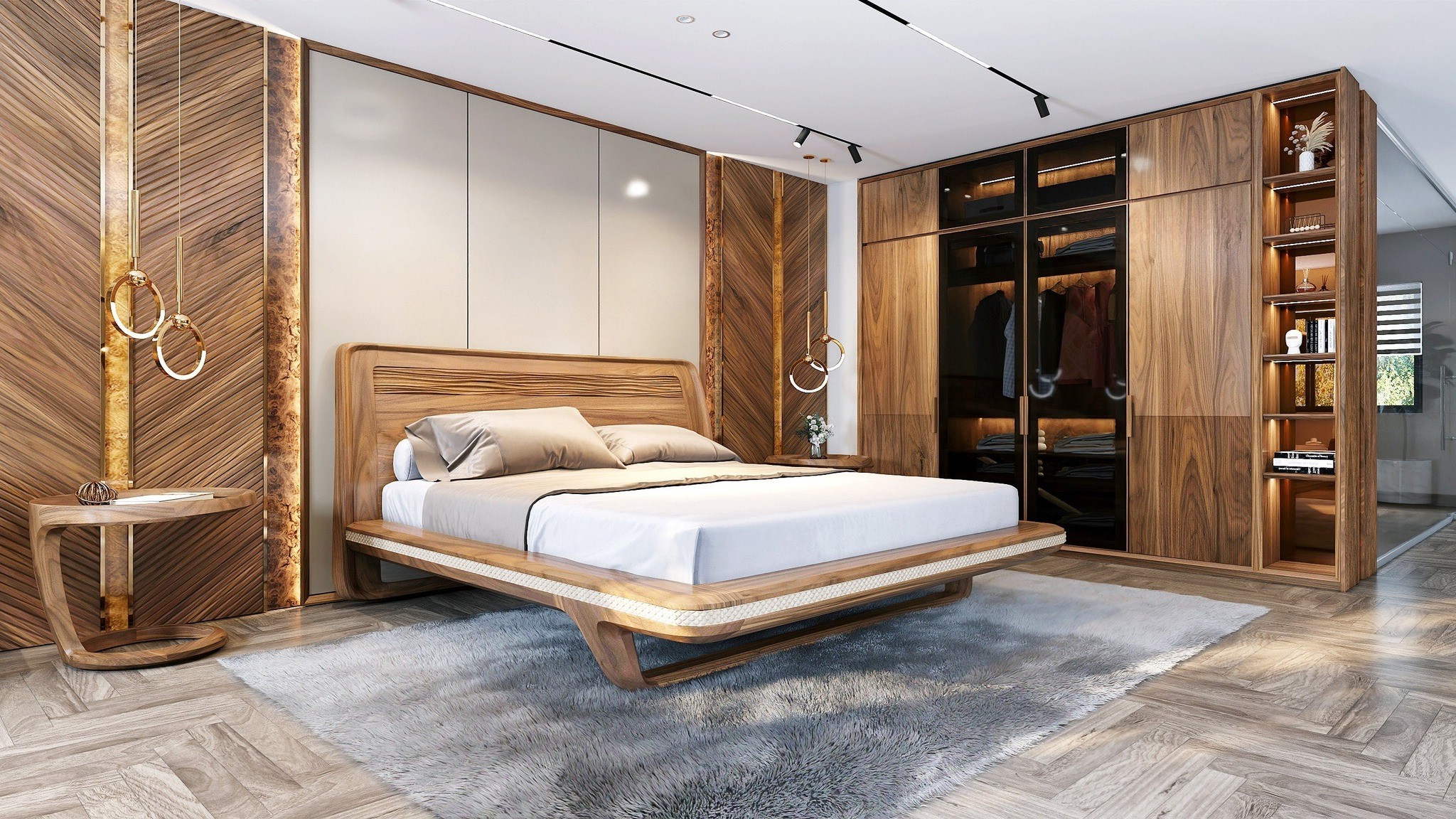 Giường gỗ tự nhiên đẹp gỗ sồi