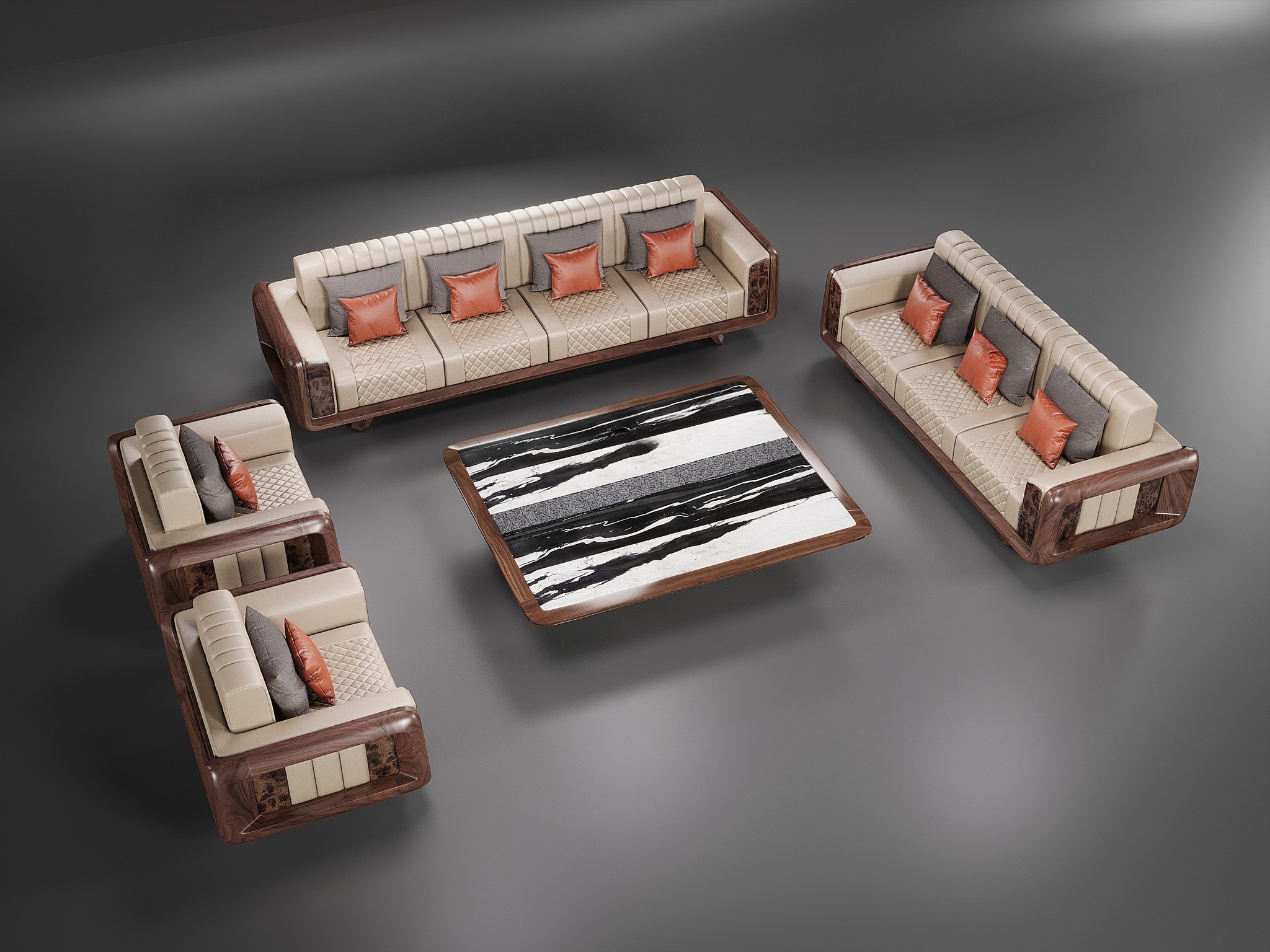 Mẫu bàn ghế gỗ phòng khách hiện đại sang trọng