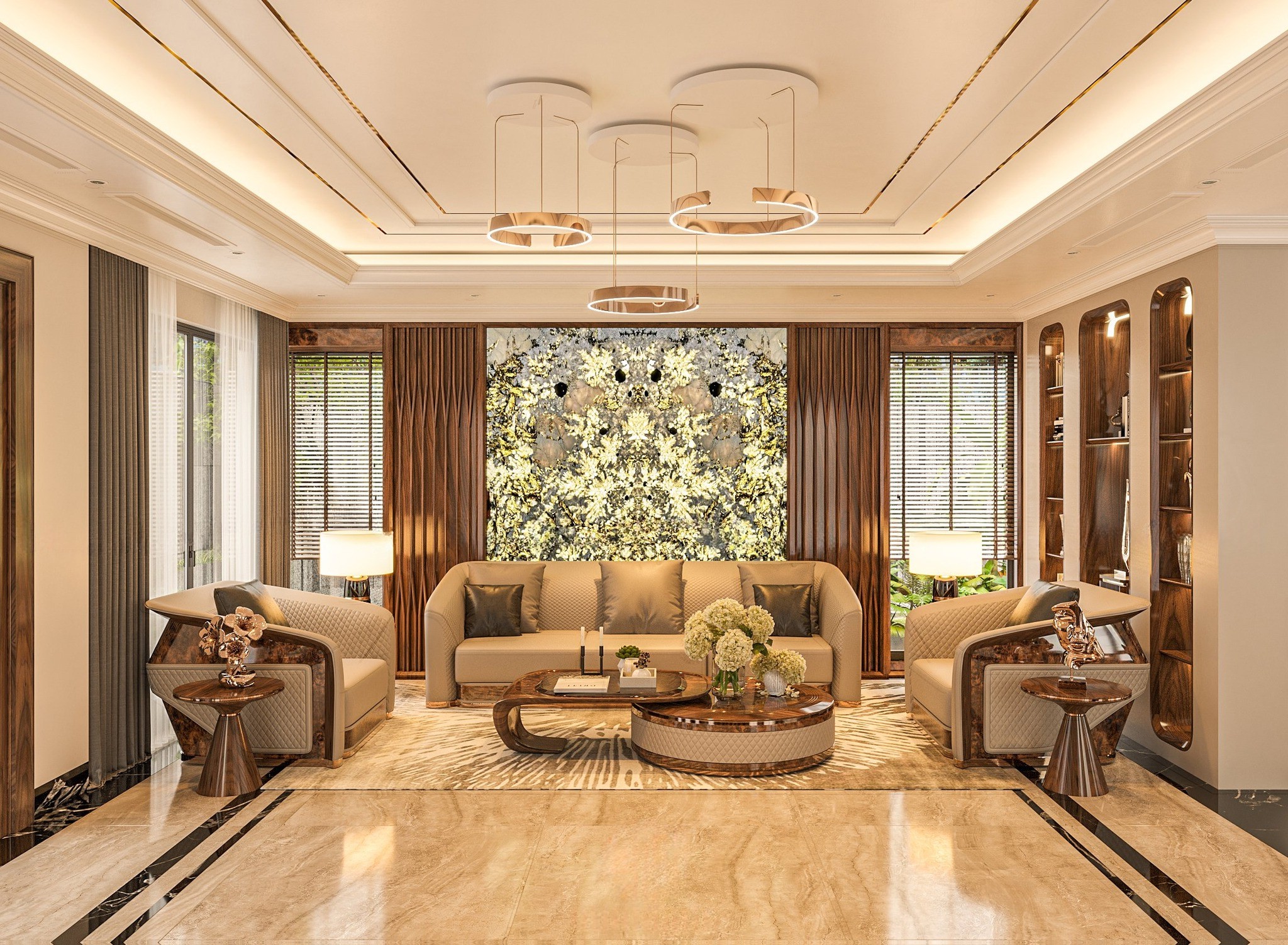 Mẫu bàn ghế phòng khách hiện đại phong cách đương đại