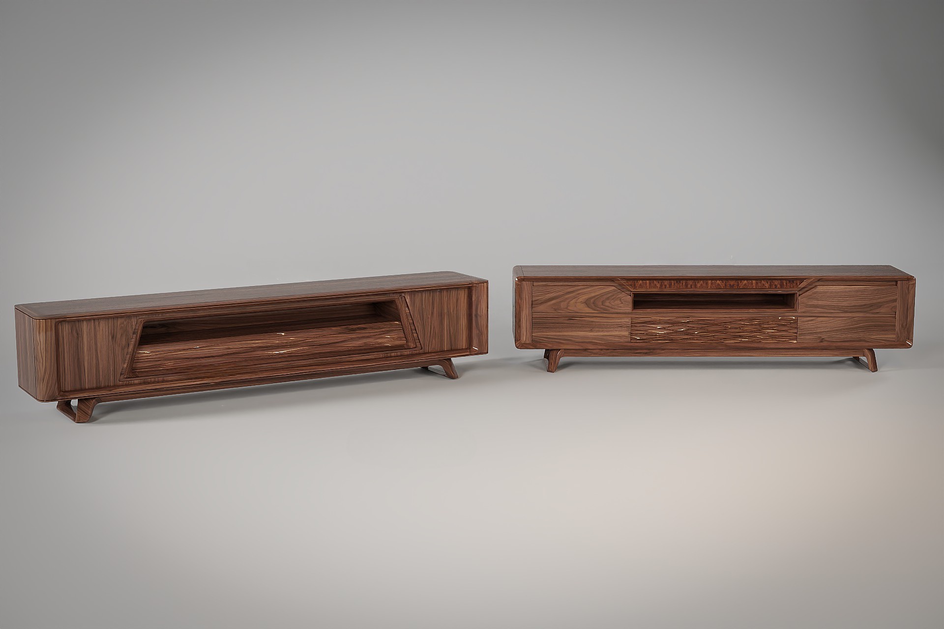 Mẫu kệ tivi phòng khách đẹp gỗ óc chó