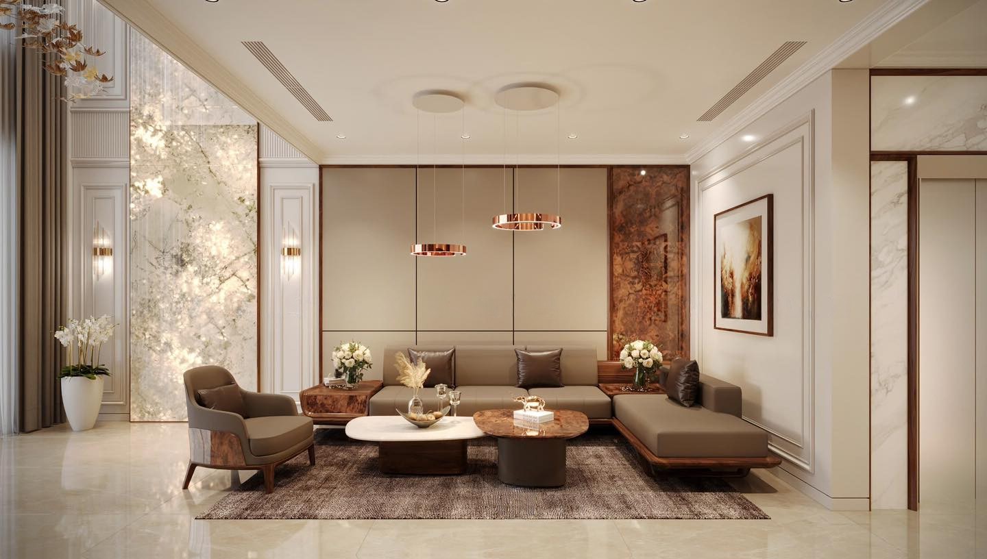 Sofa gỗ chữ L hiện đại cho không gian trẻ trung